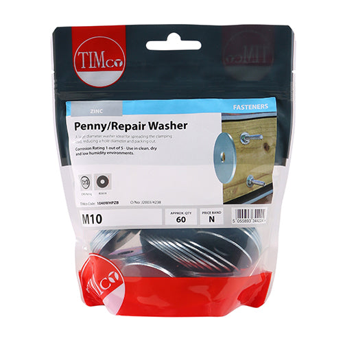 TIMCO Penny / Repair Washers DIN9054 Silver — Bag