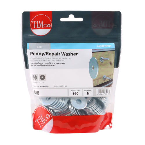 TIMCO Penny / Repair Washers DIN9054 Silver — Bag
