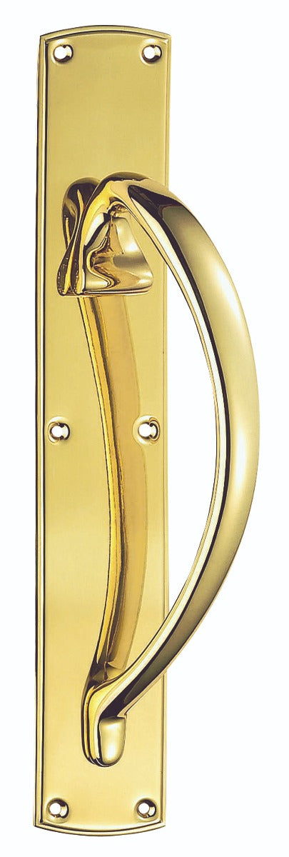 Pull Handle - (Right Hand) - Polished Brass 457MM X 76MM