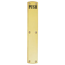 Push Plate (Engraved) - Polished Brass 457MM X 76MM