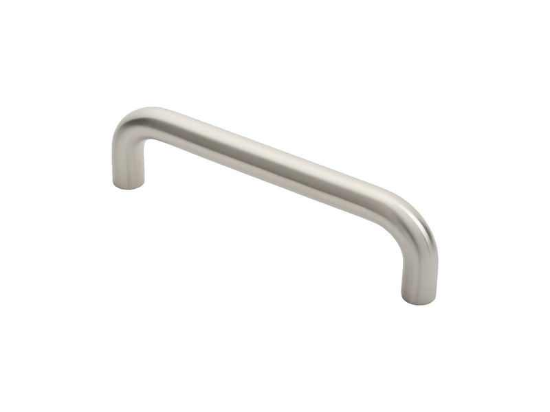 22Mm Dia. D Pull Handle - 225Mm C/C - Bolt Through Fixing - Satin Stainless Steel