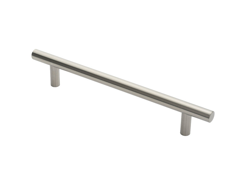 22Mm Dia. T Bar Pull Handle - 300Mm C/C - Bolt Through Fixing - Satin Stainless Steel