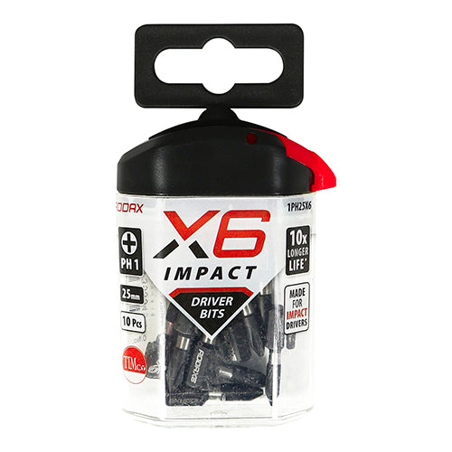 TIMCO X6 Impact Phillips Driver Bit - No.1 x 25
