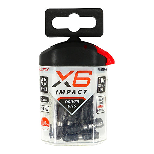 TIMCO X6 Impact Phillips Driver Bit - No.1 x 25