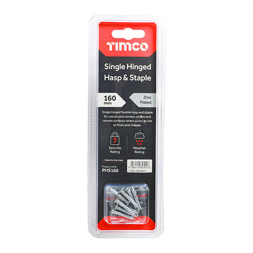 TIMCO Hasp and Staple Single Hinged Silver