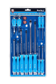 Blue Spot Tools 12 PCE Hex Bolster Screwdriver Set
