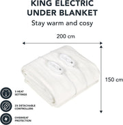 PIFCO Electric Heated Under Blanket with 3 Heat Settings - King Size