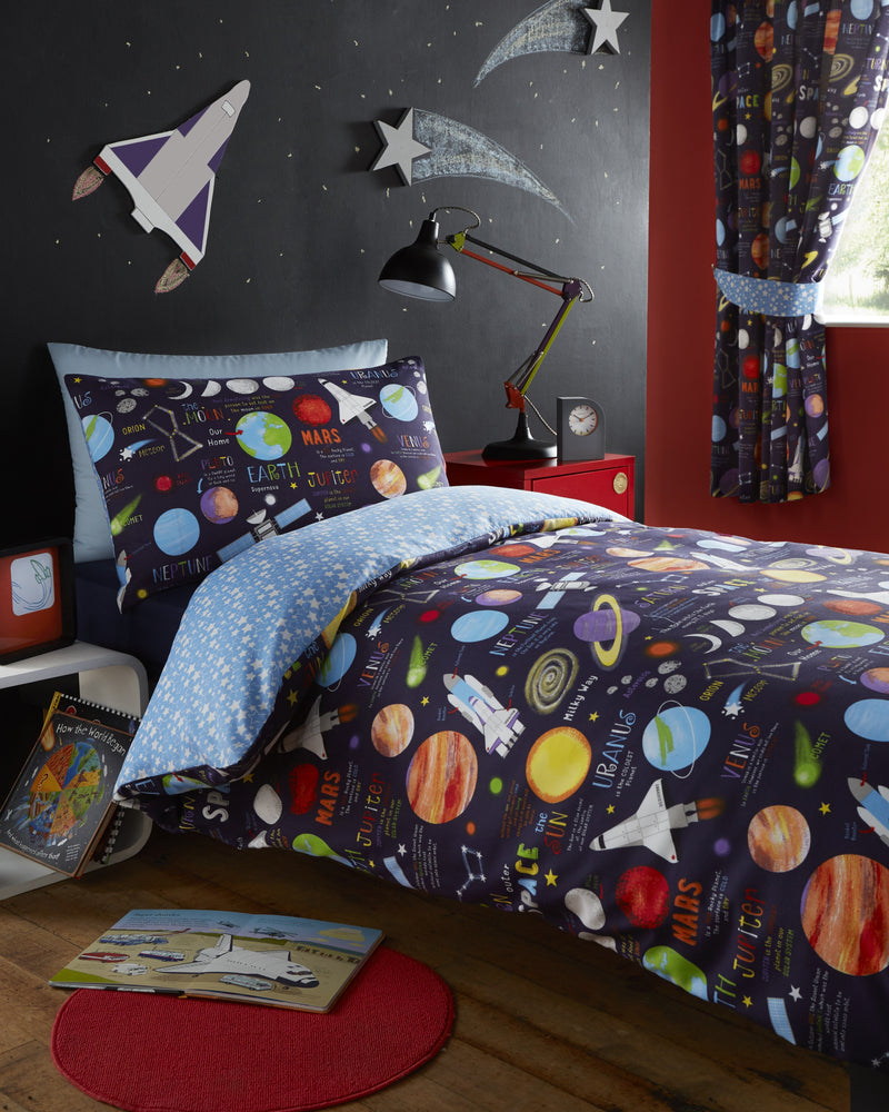 Kids Planets Single Duvet Cover Set