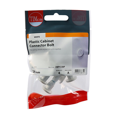 TIMCO Plastic Cabinet Connector Bolts White