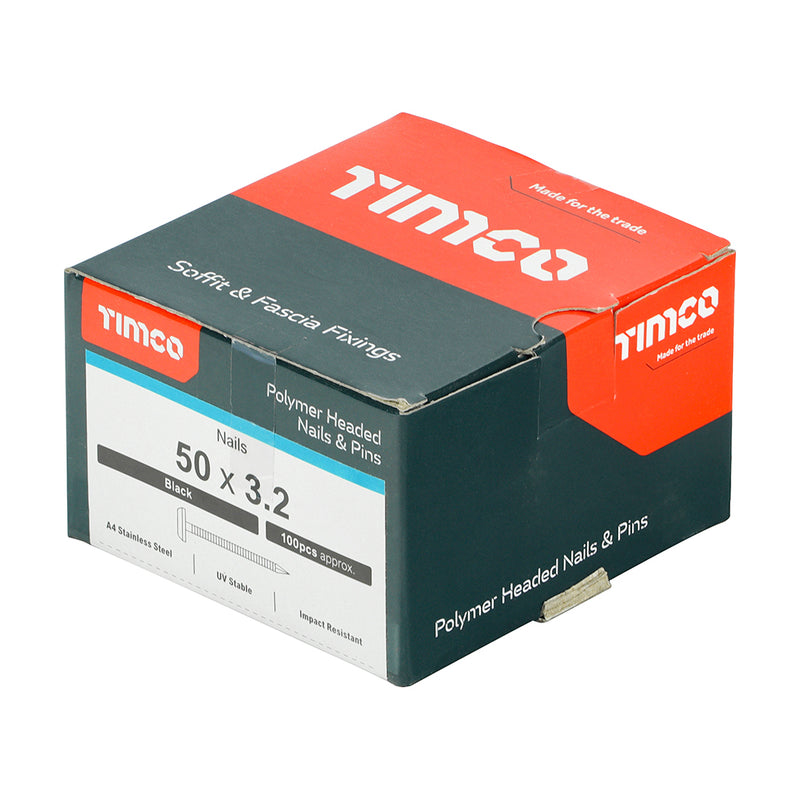 TIMCO Polymer Headed Nails A4 Stainless Steel White - 40mm