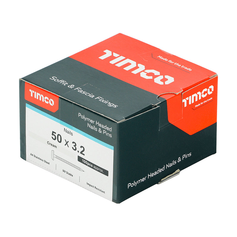 TIMCO Polymer Headed Nails A4 Stainless Steel — Box
