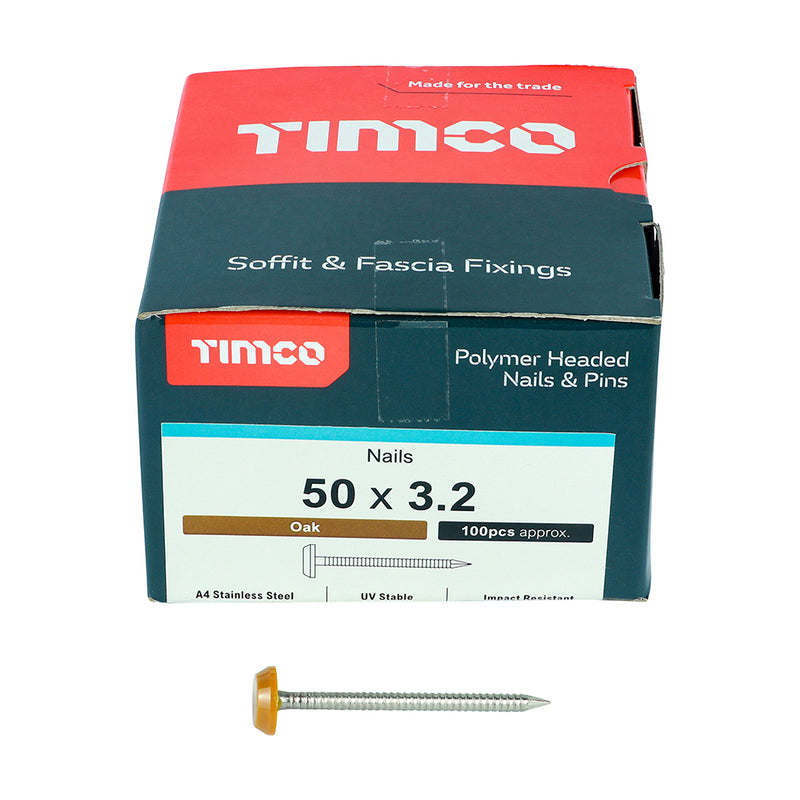 TIMCO Polymer Headed Nails A4 Stainless Steel — Box