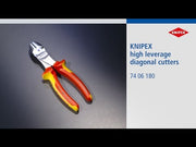 Draper Knipex 74 06 180 SB VDE Insulated High Leverage Diagonal Cutter, 180 mm Draper - Town Tools