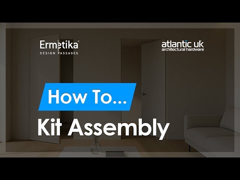 Ermetika xREVERx Flush Hidden Door System with 613x1964mm White Primed Door - Satin Chrome Latch/Bat