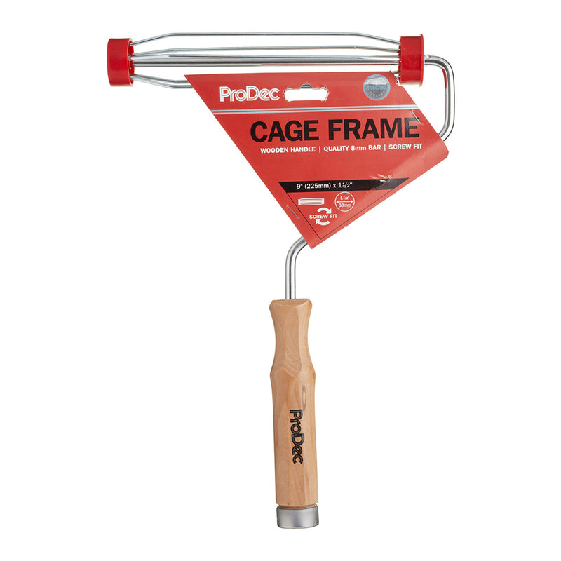 ProDec 9" x 1.5" Wooden Handle Roller Frame - Screw Fit