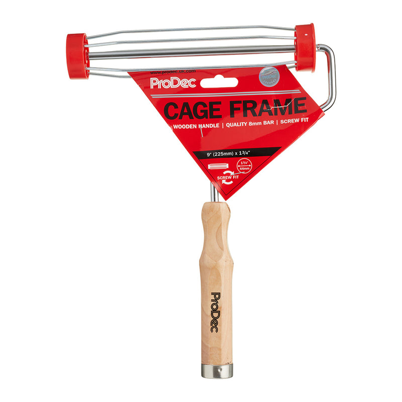 ProDec 9" x 1.75" Wooden Handle Roller Frame - Screw Fit