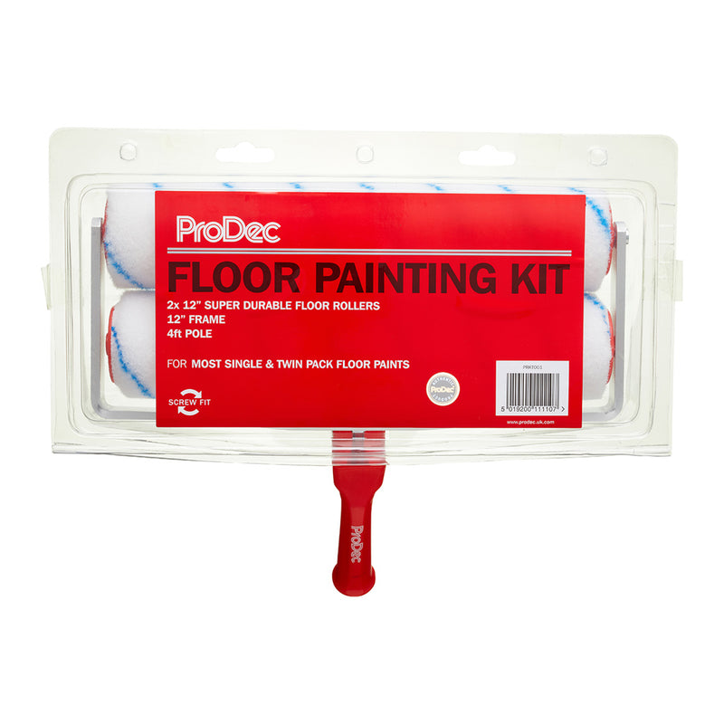 ProDec 12" x 1.75" 4pc Twin Head Short Pile Floor Painting Set