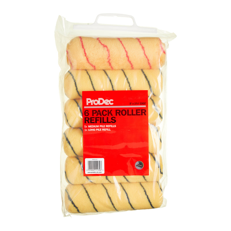 ProDec 9" x 1.75" Medium Pile Tiger Rollers 6 pack