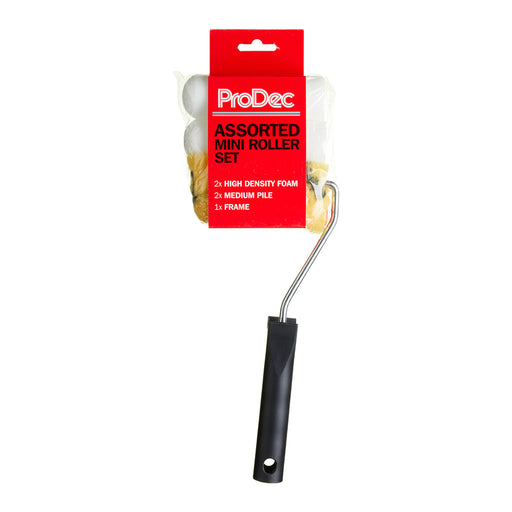 ProDec 5pc Assorted 4" Mini Rollers & Frame