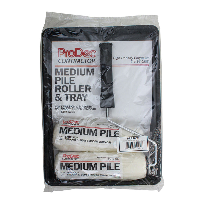 ProDec Contractor 9" x 1.75" 4pc Twin Medium Pile Polyester Roller Set
