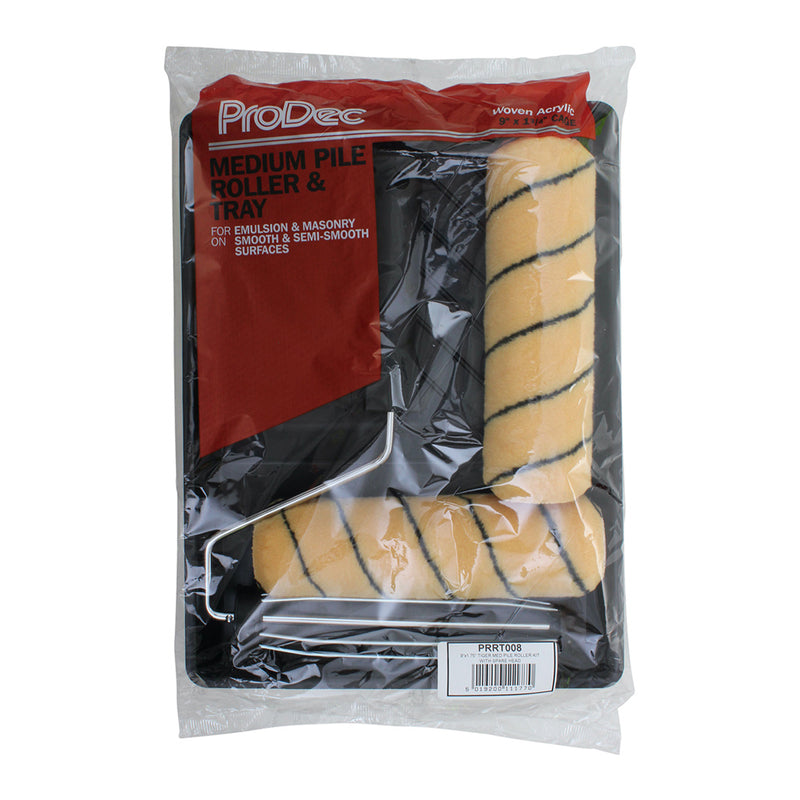 ProDec 9" x 1.75" 4pc Twin Medium Pile Tiger Roller Set