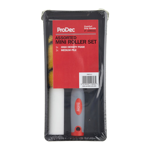 ProDec 4pc Assorted 4" Mini Roller Set