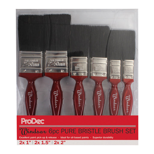 ProDec 6pc Windsor Pure Bristle Paint Brush Set
