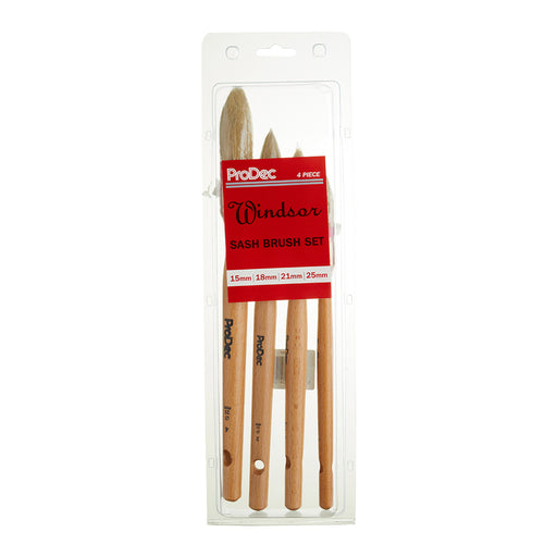 ProDec 4pc Pointed Pure Bristle Sash Brush Set