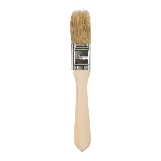 1" White Bristle Laminating brush - Wooden Handle