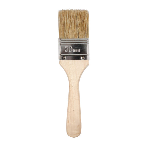 2" White Bristle Laminating brush - Wooden Handle