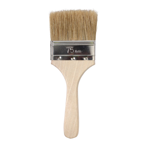 3" White Bristle Laminating brush - Wooden Handle