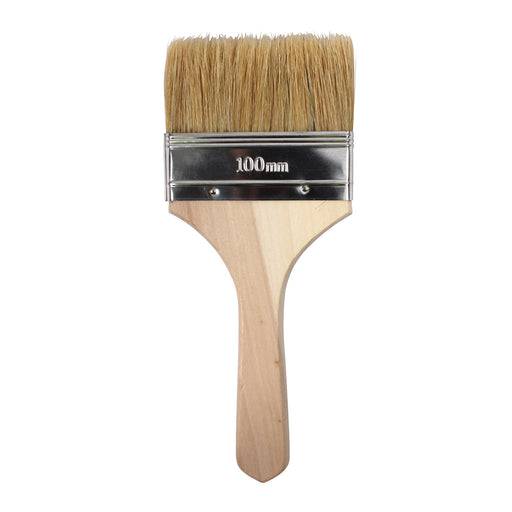 4" White Bristle Laminating Brush - Wooden Handle