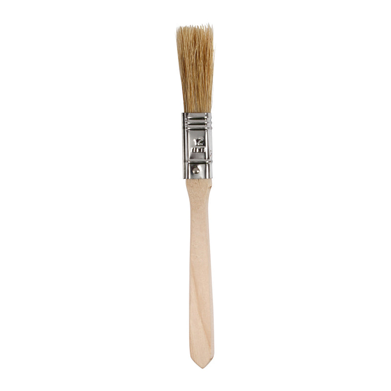 0.5" White Bristle Laminating Brush - Wooden Handle