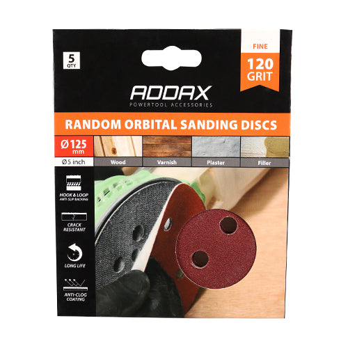 TIMCO Random Orbital Sanding Discs 60 Grit Red - 125mm