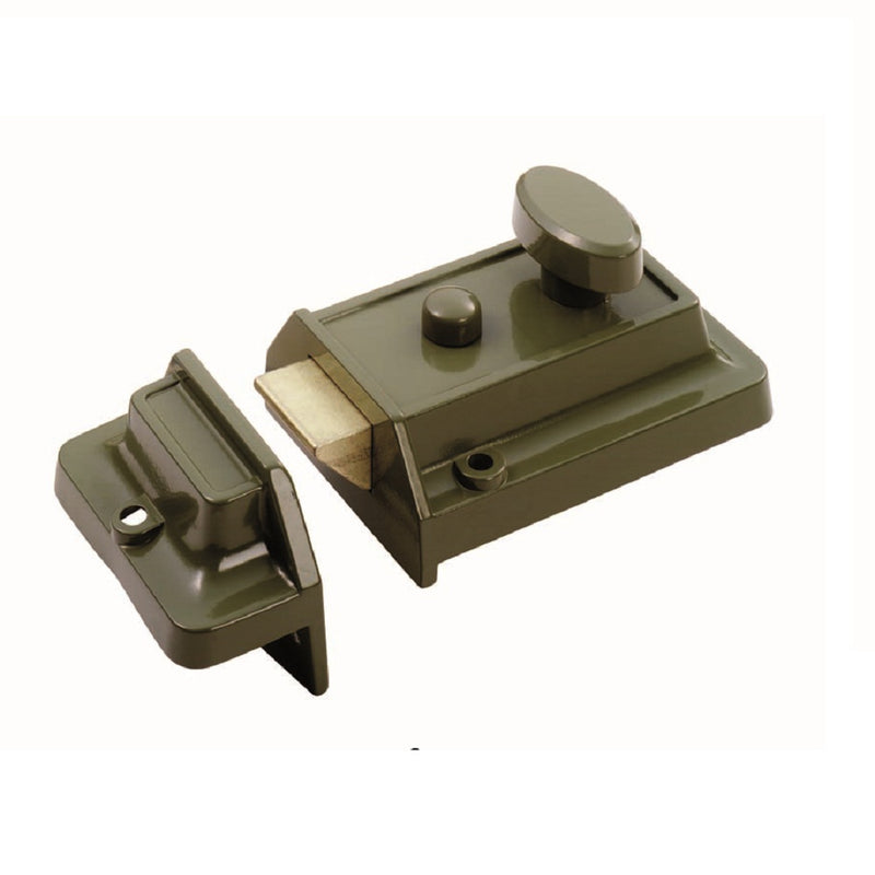60Mm Traditional Rim Cylinder Nightlatch C/W Mp5 Cylinder - Green