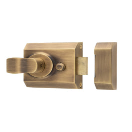 60Mm Rim Cylinder Nightlatch C/W Mp5 Cylinder - Antique Brass