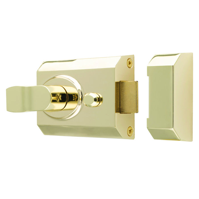 60Mm Rim Cylinder Nightlatch C/W Mp5 Cylinder - Electro Brassed