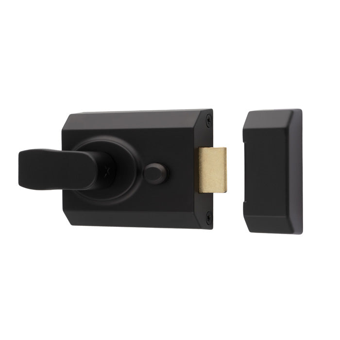 60Mm Rim Cylinder Nightlatch C/W Mp5 Cylinder - Matt Black