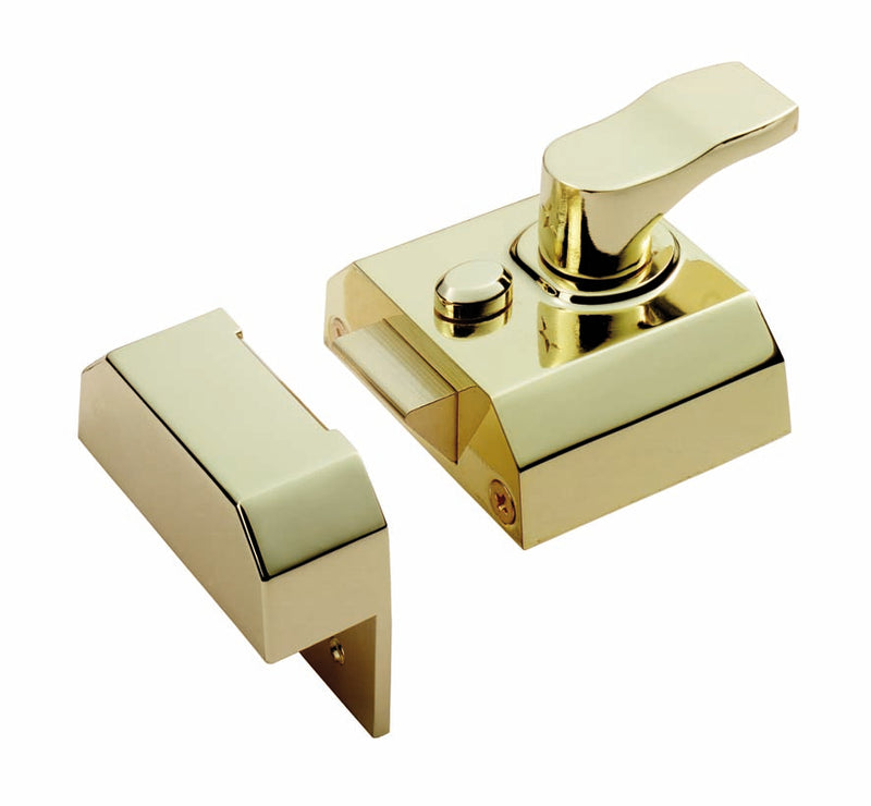 Rim Cylinder Deadlocking Nightlatch 40Mm Level 3 - Electro Brassed