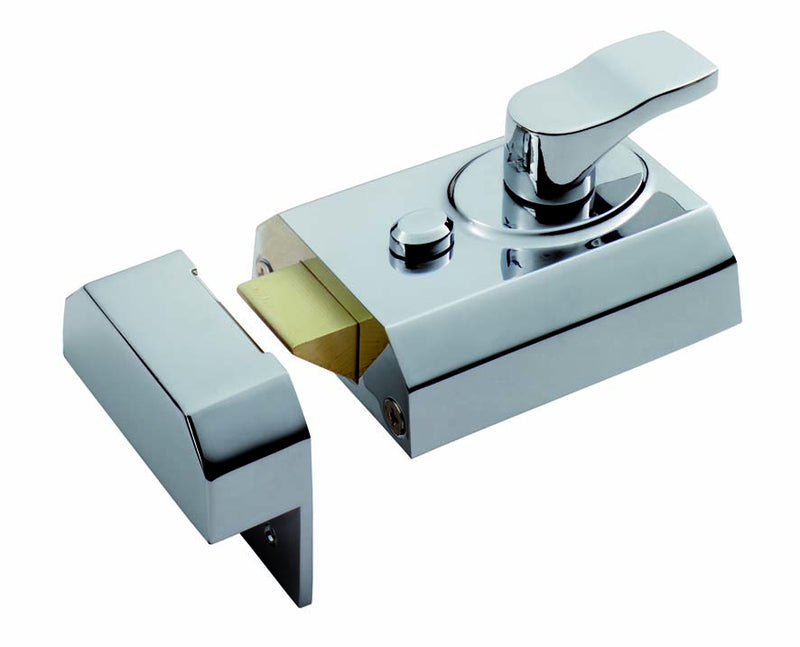 Rim Cylinder Deadlocking Nightlatch 60Mm Level 3 - Polished Chrome