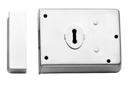 4 X 3" Rim Deadlock - Dual Handed C/W 2 Keys - Polished Chrome