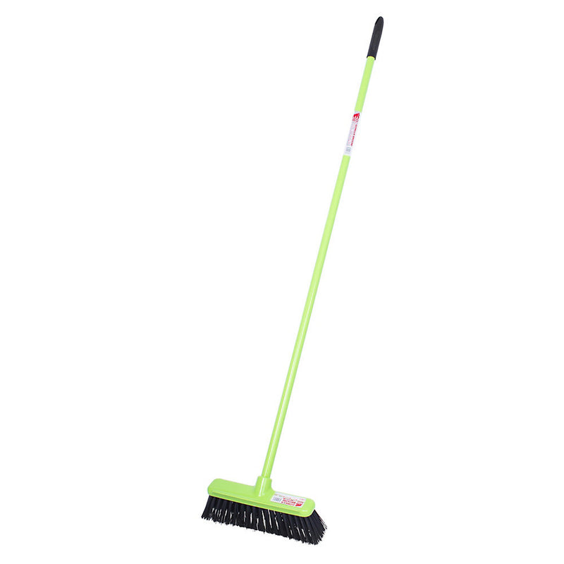 Red Gorilla Broom Heavy Duty Hard Bristle 30cm Head with Scraper, Pistachio