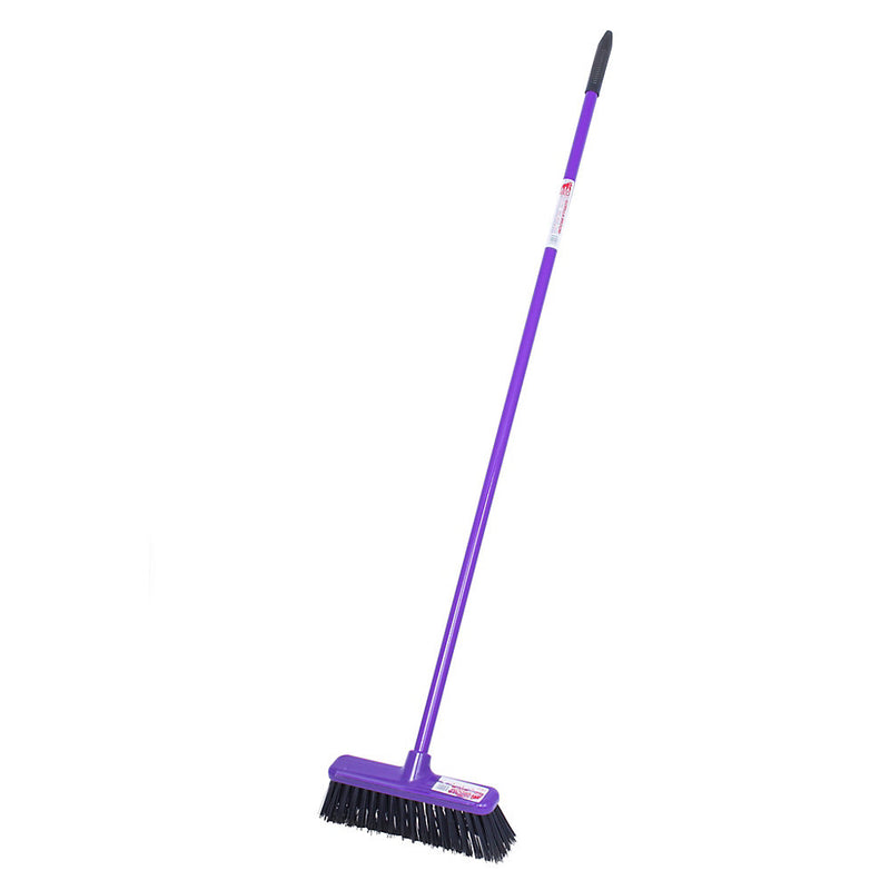 Red Gorilla Broom Heavy Duty Hard Bristle 30cm Head with Scraper, Purple