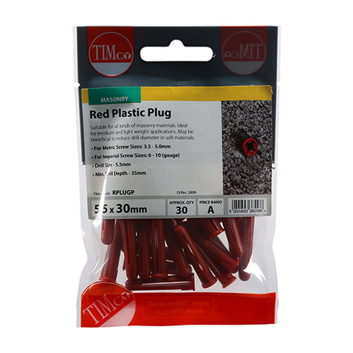 TIMCO Blue Plastic Plugs — Trade Pack