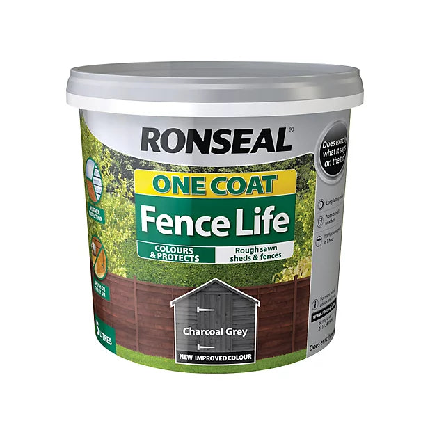 Ronseal 5L One Coat Fence Charcoal Grey