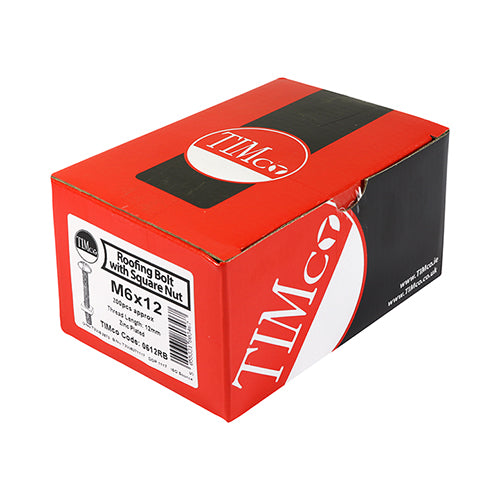TIMCO Roofing Bolts & Square Nuts Silver - M5 x 12