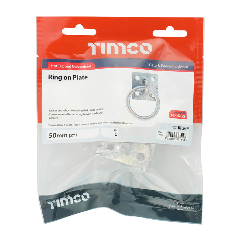 TIMCO Ring on Plate Hot Dipped Galvanised — Bag