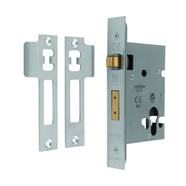 76Mm Rollerball Deadlock - Euro - Square - Satin Stainless Steel