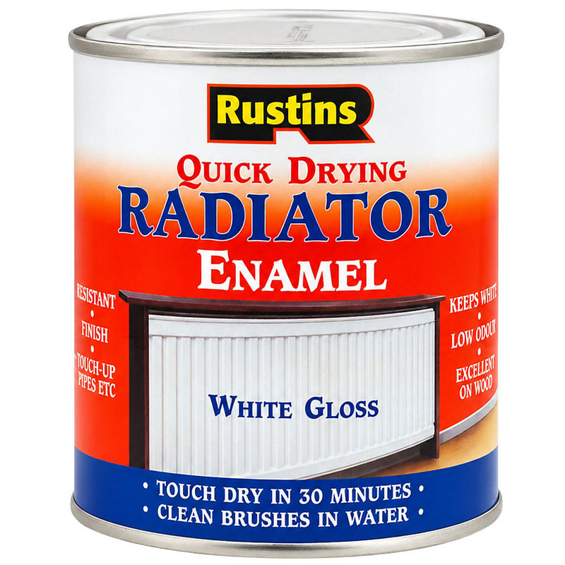 Rustins Quick Drying Radiator Enamel Gloss White 1L