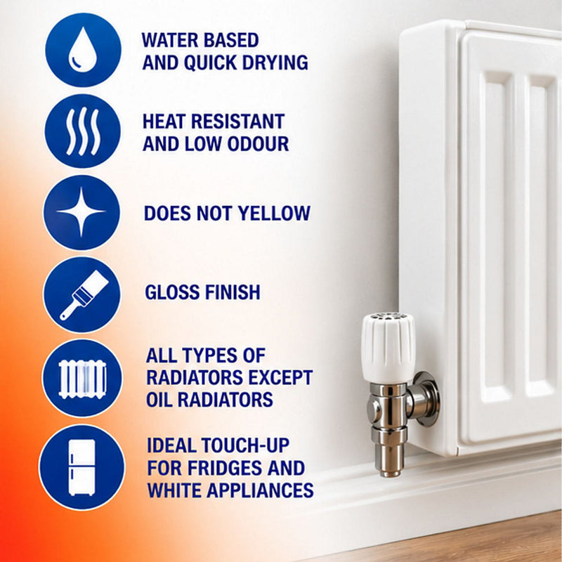 Rustins Quick Drying Radiator Enamel Gloss White 1L
